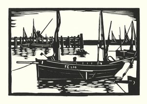 Łodzie rybackie i barki: Folkestone Beam-Trawler (drzeworyt)