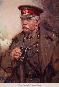 Feldmarszałek Sir John French, ilustracja z „Told in the Huts: The YMCA Gift Book”, opublikowana w 1916 r. autorstwa Cyrus Cuneo