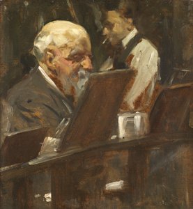 John Anster Fitzgerald, malarz wróżek, w Sketch Clubie autorstwa Cyrus Cuneo