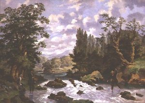Wędkarze rozgrywający swoje połowy autorstwa D. the Younger Wolstenholme
