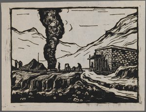 Rafineria stali, ok.1945 (drzewryt) autorstwa Dah Ma
