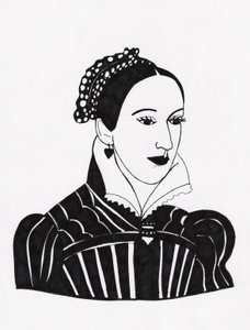 Maria Królowa Szkotów, 2017 (flamaster na papierze)