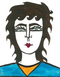 Mullet Hair, 2024 (pióro z farbą na papierze)