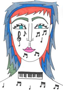 Muzyka (flamaster na papierze)