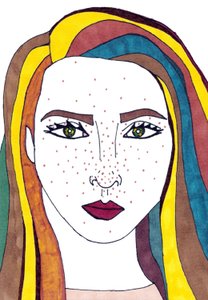 Autoportret (media mieszane) autorstwa Daisy de Villeneuve