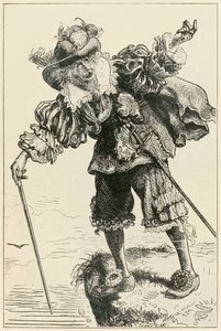 Ateista śmiejący się z Christiana i nadziei z The Pilgrims Progress From This World, To That What Is To Come autorstwa Johna Bunyana (1628-1688) ilustracja Thomasa Dalziela (1823-1906)