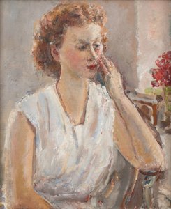 Rudowłosa dziewczyna z Zatoki Robin Hooda, ok. 1944-45 (olej na płótnie)