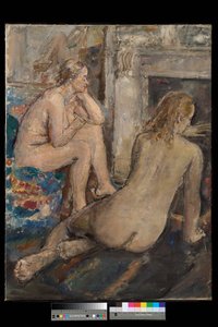 Dwóch odpoczywających modeli, exh. 1939 (olej na płótnie)