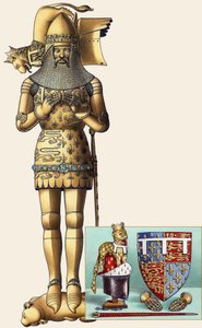 Edward Czarny Książę (1330-76) (gwasz na papierze)