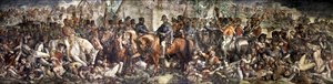 Spotkanie Wellingtona i Bluchera po bitwie pod Waterloo autorstwa Daniel (1806 70) Maclise