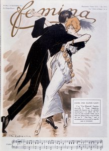 Para tańcząca tango - ilustracja Daniela De Losques (Henri Casimir Paul Thouroude) (1880-1915) - w „”Femina”” z 15.10.1913