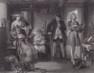 Scena z "Midasu" (rycina) autorstwa Daniel (after) Maclise