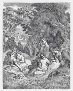 Ilustracja do wiersza Tennysona Księżniczka (rycina) autorstwa Daniel (after) Maclise
