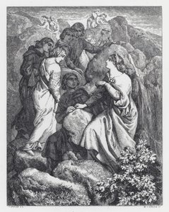 Ilustracja do wiersza Tennysona Księżniczka (rycina) autorstwa Daniel (after) Maclise