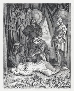 Ilustracja do wiersza Tennysona Księżniczka (rycina) autorstwa Daniel (after) Maclise