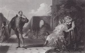 Malvolio, Dwunasta Noc (Grawerowanie) autorstwa Daniel (after) Maclise