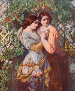 Szekspir: Celia i Rosalind, Jak Wam się podoba, Akt I, Scena 3 (litografia kolorowa)