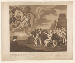 Alegoria małżeństwa (prawdopodobnie) Fryderyka Wilhelma III Prus z Ludwiką van Mecklenburg-Strelitz, 1793 Den Brennen Widmet (tytuł na obiekcie) autorstwa Daniel Berger