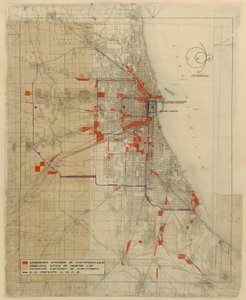 Plan Chicago, Chicago, Illinois, Schemat obwodów kolejowych, 1909.