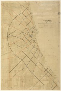 Tablica 91 z The Plan of Chicago, Chicago, Proposed Diagonal Arteries, 1909.