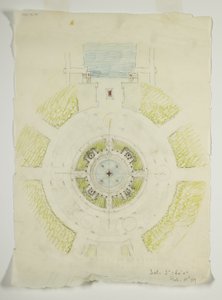 Potomac Round Point, Waszyngton D.C., Szkic planu okrągłego basenu, 1909. autorstwa Daniel Burnham