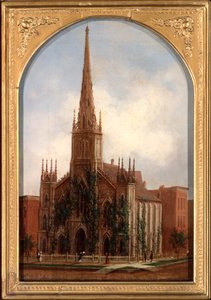 Kościół Uniwersalistyczny św. Pawła przed pożarem w 1871 r., ok. 1872 r. autorstwa Daniel Folger Bigelow