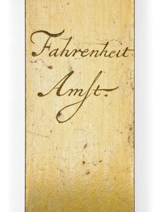 Podpisana skala termometru autorstwa Daniel Gabriel Fahrenheit