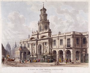 Royal Exchange 2. zewnętrzna, Londyn, 1816 autorstwa Daniel Havell