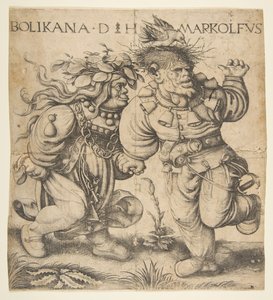 Bolinka i Marcolfus, koniec XV-początek XVI wieku. autorstwa Daniel Hopfer