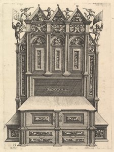 Projekt łóżka, 1527. autorstwa Daniel Hopfer