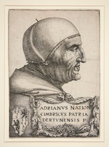 Portret Adriena VI (Hadrian VI, papież 1522-1523) autorstwa Daniel Hopfer