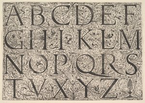 Rzymski alfabet wielkimi literami, ca. 1520.