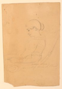 Rysunek, Annie A Brush, siedząca, 22 września 1841 r. autorstwa Daniel Huntington