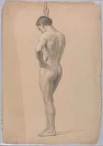Rysunek, stojący mężczyzna, listopad 1866 r. autorstwa Daniel Huntington