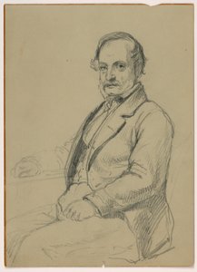 Rysunek przedstawiający siedzącego mężczyznę, ok. 1860 r. autorstwa Daniel Huntington