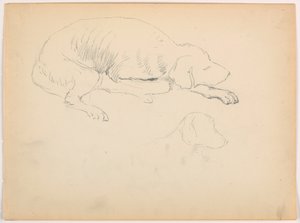 Rysunek, Milo (pointer), dwa studia, ok. 1862 r. autorstwa Daniel Huntington
