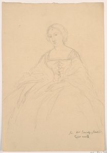 Rysunek, Pani Sheppard Gandy siedzi; Verso: Szkic liniowy, 1859 r. autorstwa Daniel Huntington