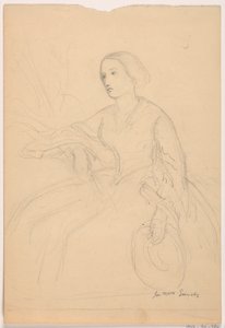Rysunek, Pani Sheppard Gandy siedzi; Verso: Pani Sheppard Gandy siedzi, 1859 r. autorstwa Daniel Huntington