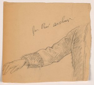 Rysunek przedstawiający prawe ramię prezydenta Chestera A. Arthura, 1884 r. autorstwa Daniel Huntington