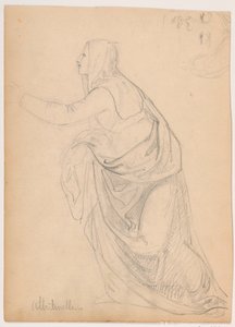 Rysunek, Ubrana kobieta wyciągająca rękę, według Mariotto Albetinelli, 1844 autorstwa Daniel Huntington