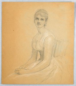 Rysunek, szkic do portretu kobiety, 1881 autorstwa Daniel Huntington