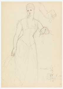 Rysunek, szkic do portretu Belli Worsham, 1878 r. autorstwa Daniel Huntington