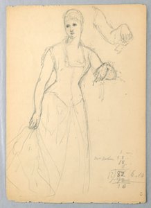 Rysunek, szkic do portretu Belli Worsham, 1878 r. autorstwa Daniel Huntington