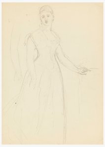 Rysunek, szkic do portretu Belli Worsham, 1878 r. autorstwa Daniel Huntington