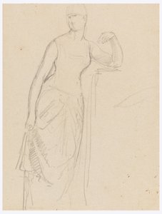 Rysunek, szkic do portretu pani Belli Worsham, 1878 r. autorstwa Daniel Huntington