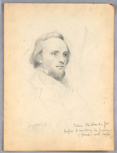 Rysunek, szkic głowy Petera Richardsa do jego portretu, 1849 r. autorstwa Daniel Huntington