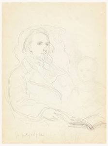 Rysunek, szkice do "Lekcji dobroczynności" i portret Petera Richardsa, Jr, 1849 r. autorstwa Daniel Huntington