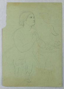 Rysunek, studium do "Komunii t", 1845 r. autorstwa Daniel Huntington