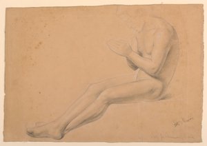 Rysunek, studium do "Komunii chorych", 1844-45 autorstwa Daniel Huntington