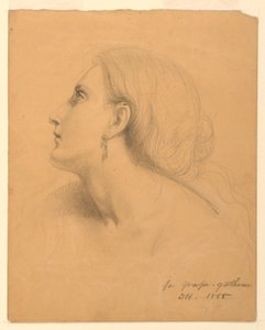 Rysunek, studium do "Zbieraczy winogron", lipiec 1855 r. autorstwa Daniel Huntington